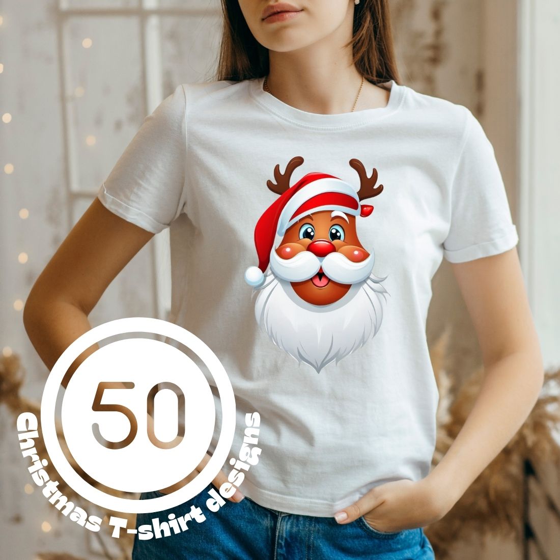 NEW 50 Christmas t-shirt classic designs PNG transparent big size cover image.