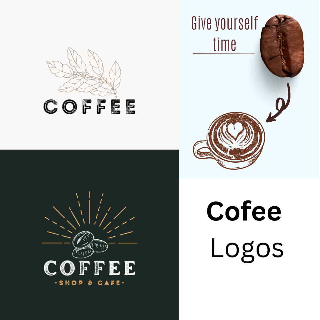 Cofee logos pinterest preview image.