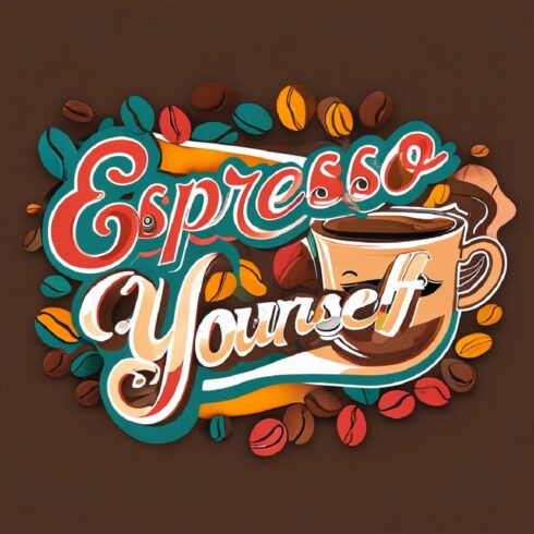 Express Your Love for Coffee with ‘Espresso Yourself’ Tees Coffee T-shirt Design Hot Design for Coffee lovers cover image.