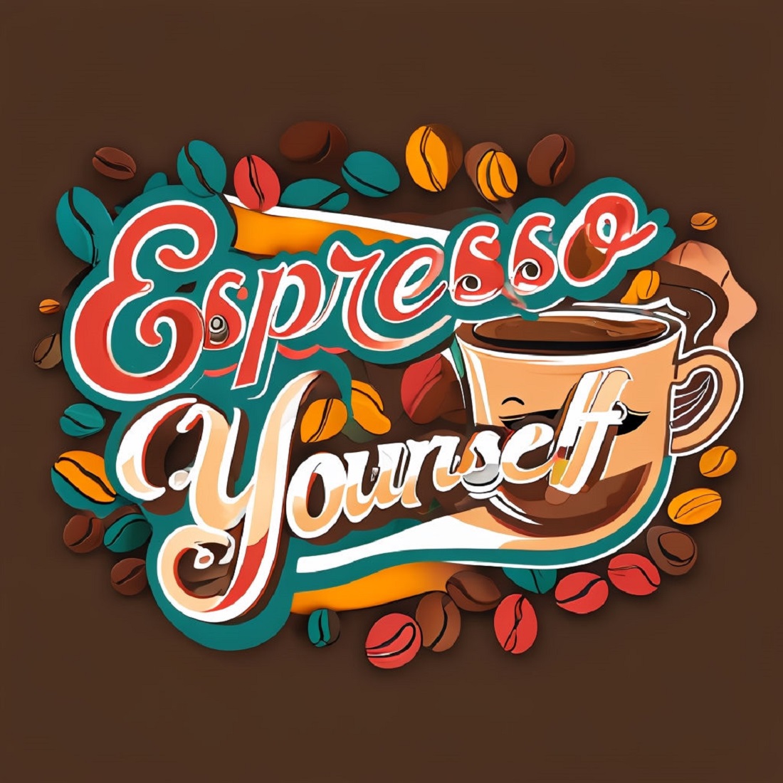 Express Your Love for Coffee with ‘Espresso Yourself’ Tees Coffee T-shirt Design Hot Design for Coffee lovers cover image.