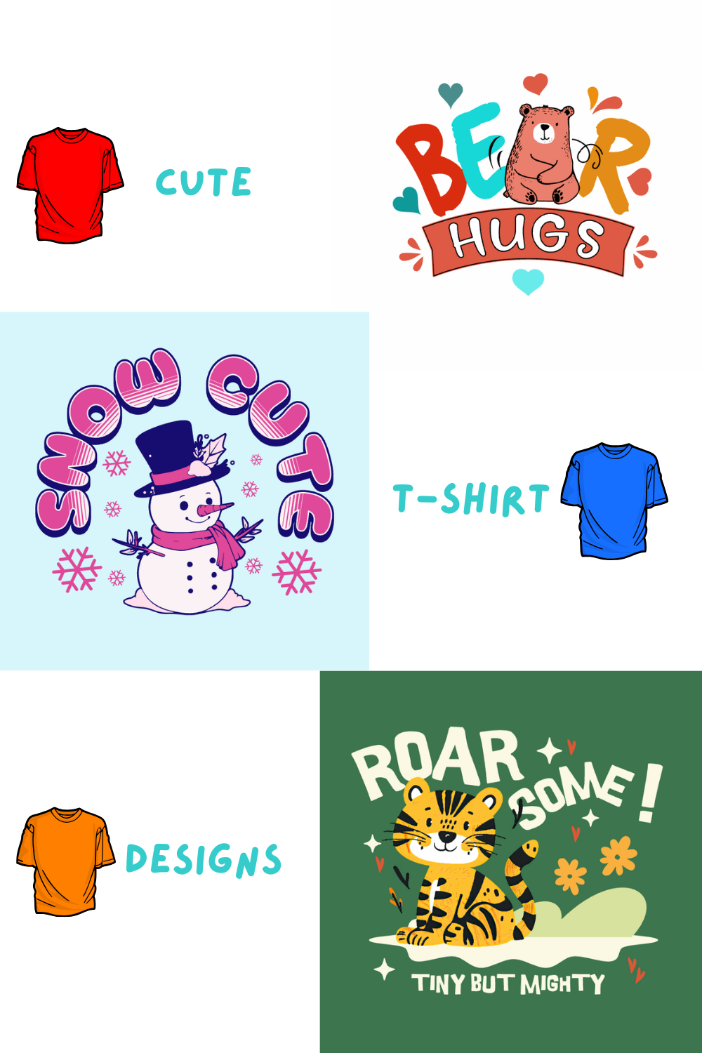 Cute T-Shirt Designs pinterest preview image.