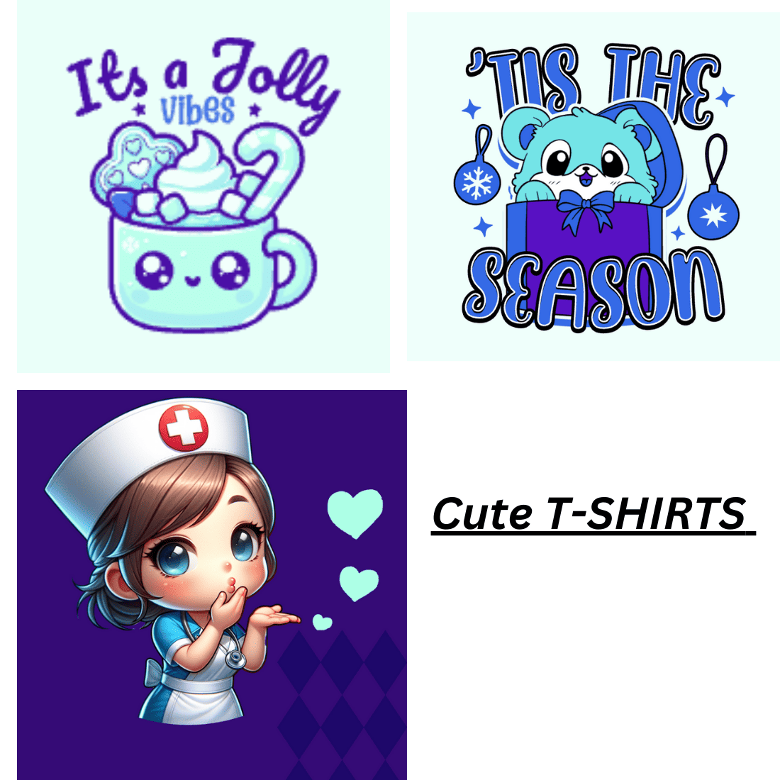 3_cute T shirts designs preview image.