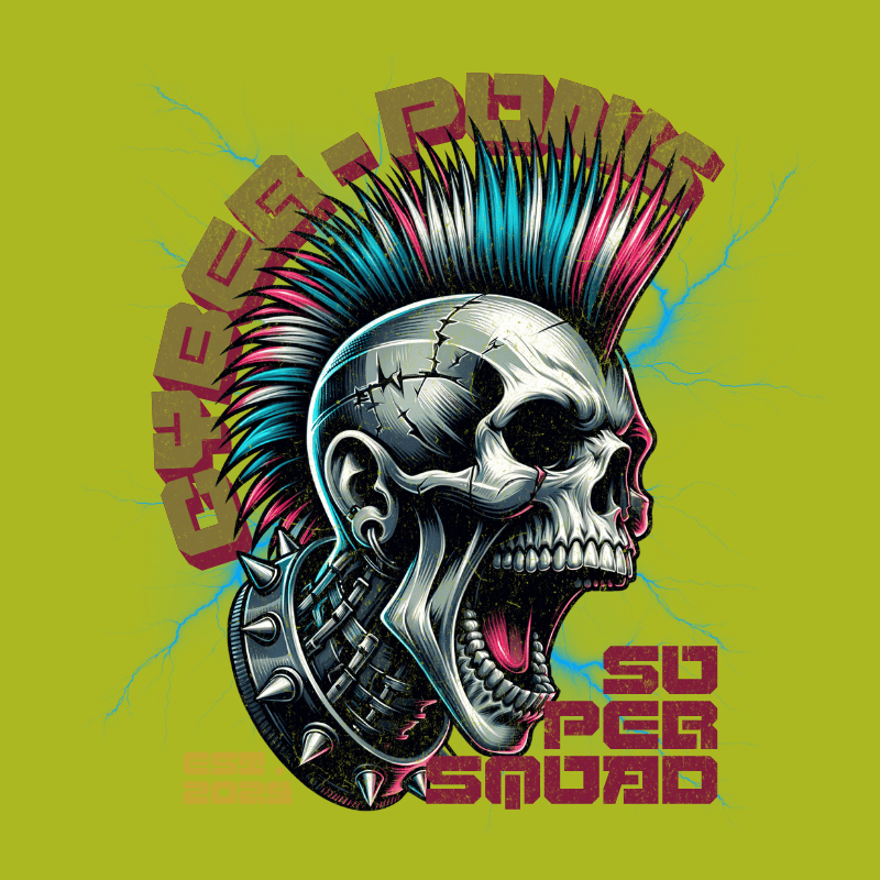 cyber punk skull 797