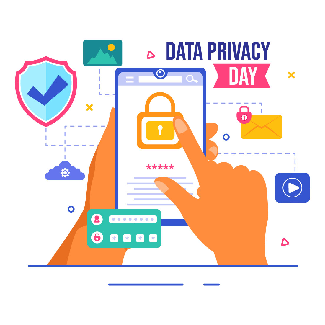 12 Data Privacy Day Illustration preview image.