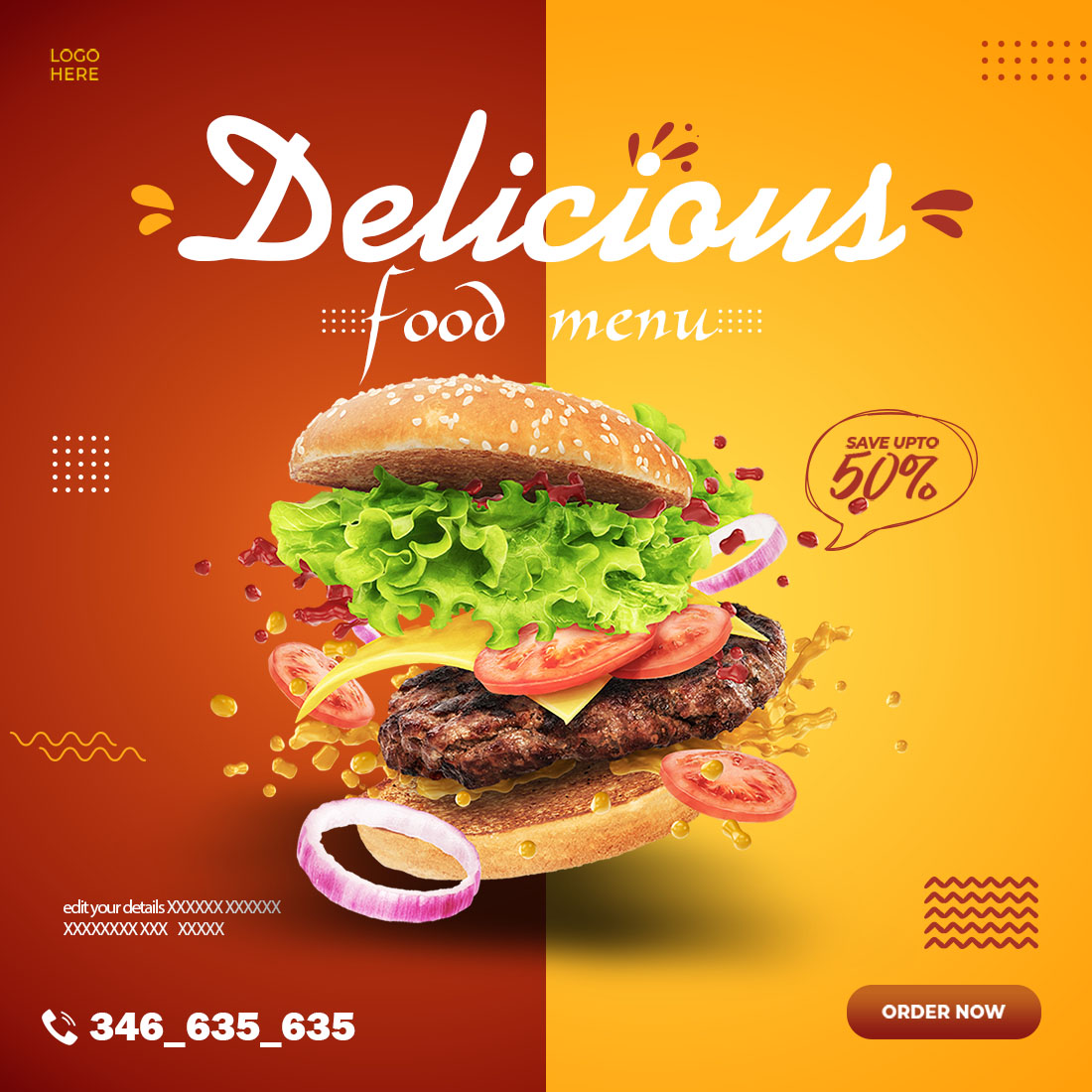 Grocery flyer template cover image.