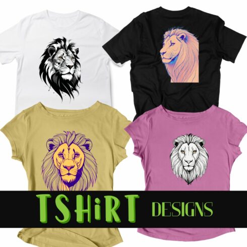 NEW Lion King 50 portrait T-shirt Designs PNG popart style big size cover image.