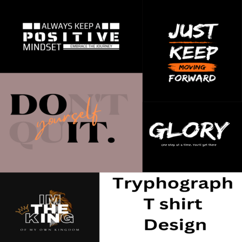 Typography t shirt designs cover image.