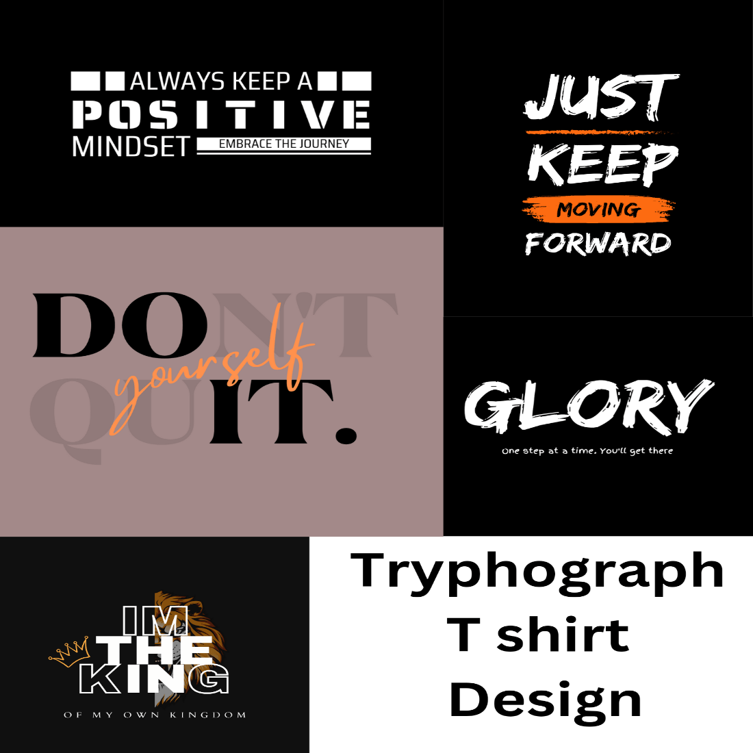 Typography t shirt designs cover image.