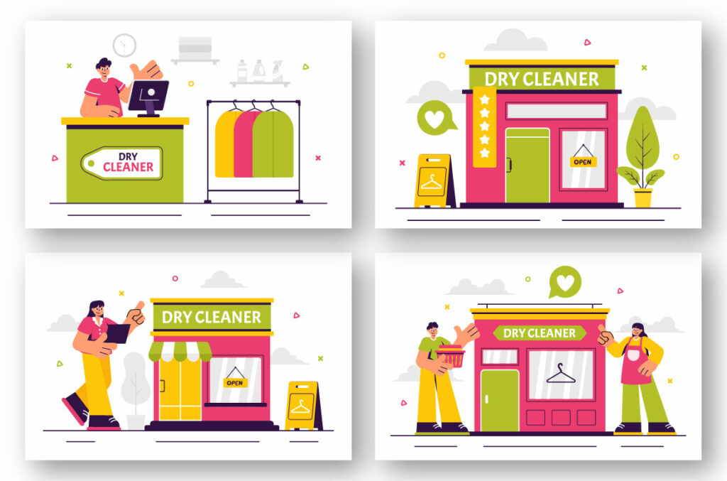 10 Dry Cleaner Store Service Illustration - MasterBundles