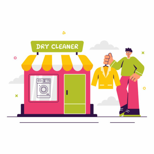 10 Dry Cleaner Store Service Illustration cover image.