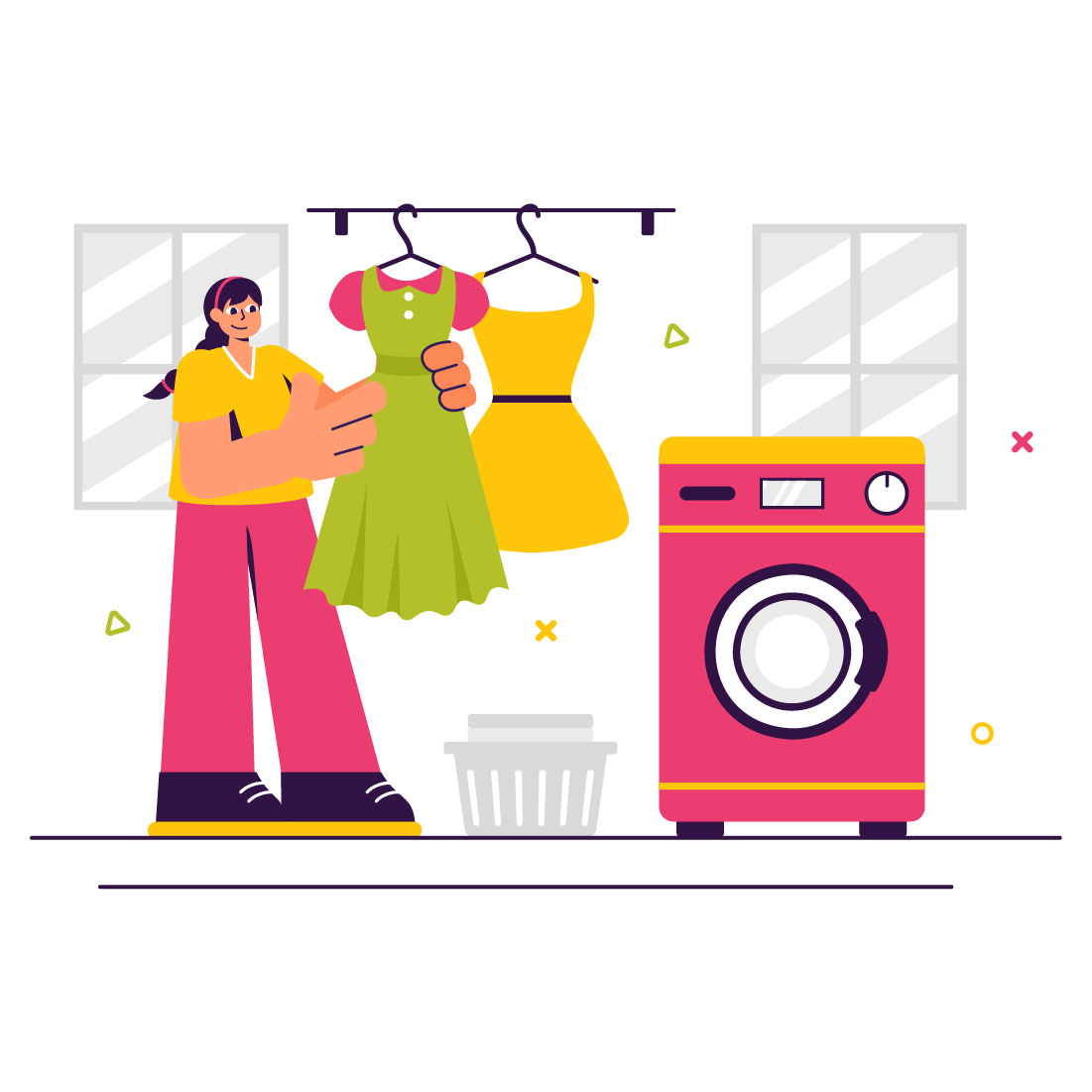 10 Dry Cleaner Store Service Illustration preview image.