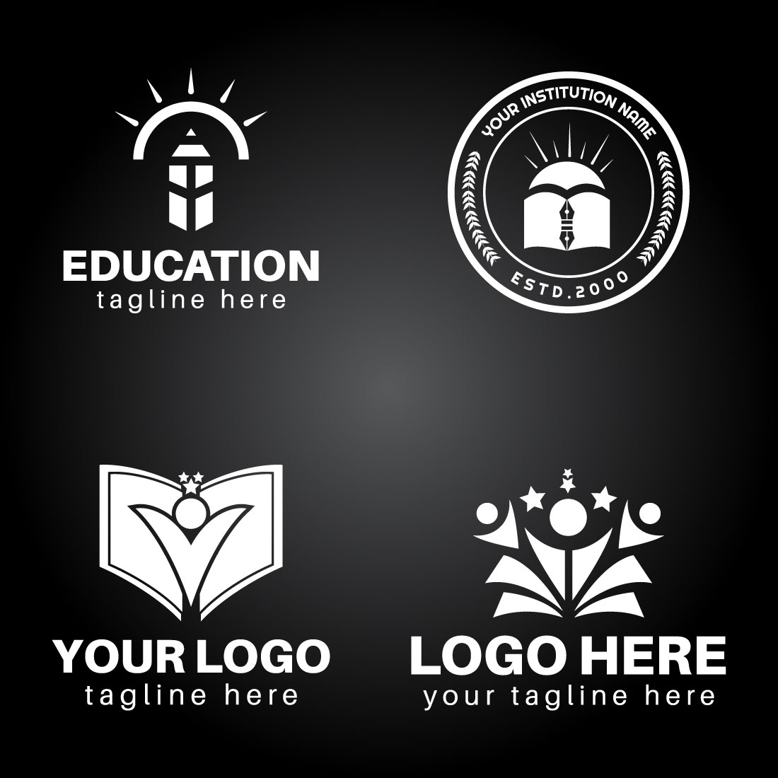 Education logos bundle preview image.