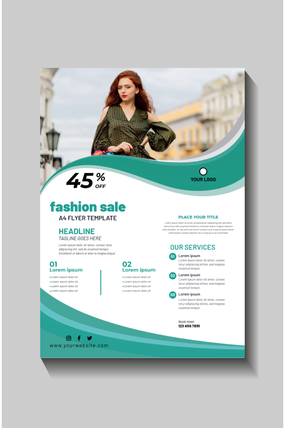 fashion sale social media post and web banner template pinterest preview image.