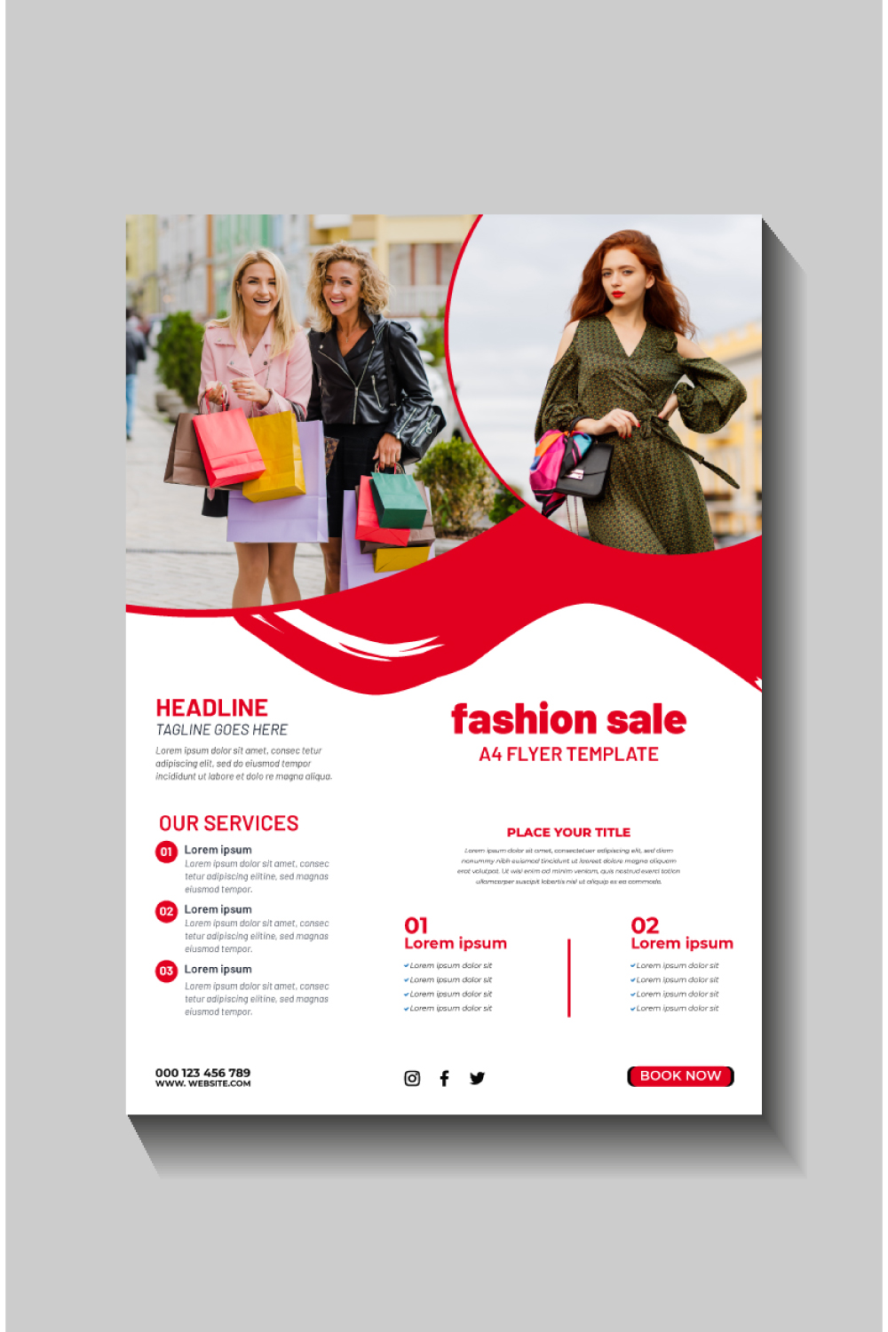 fashion sale social media post and web banner template pinterest preview image.