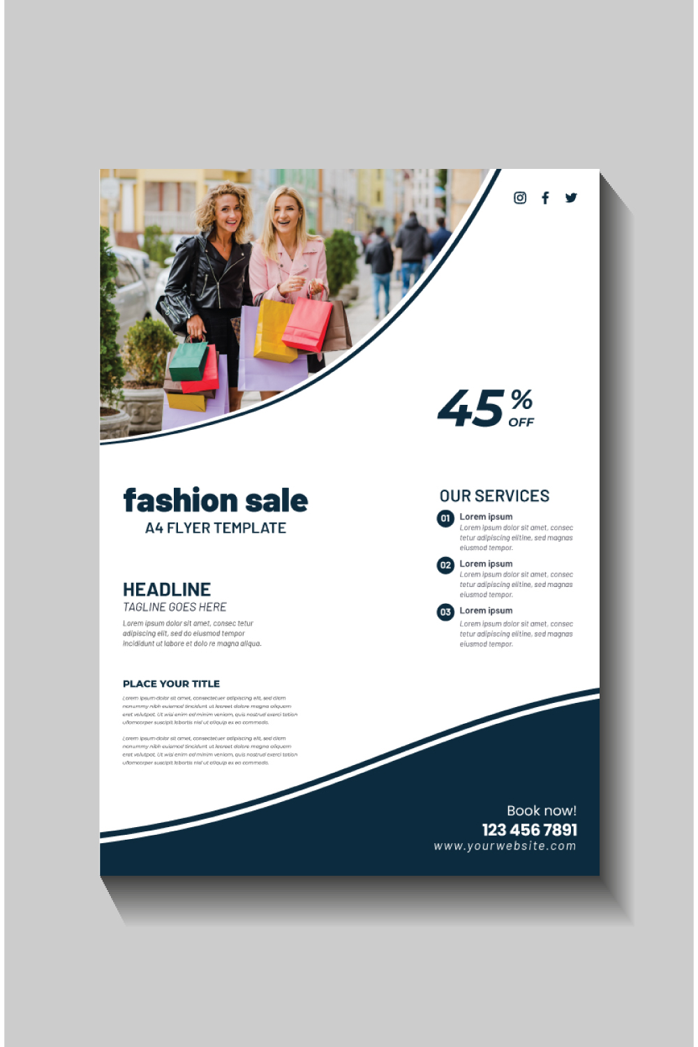 fashion sale social media post and web banner template pinterest preview image.