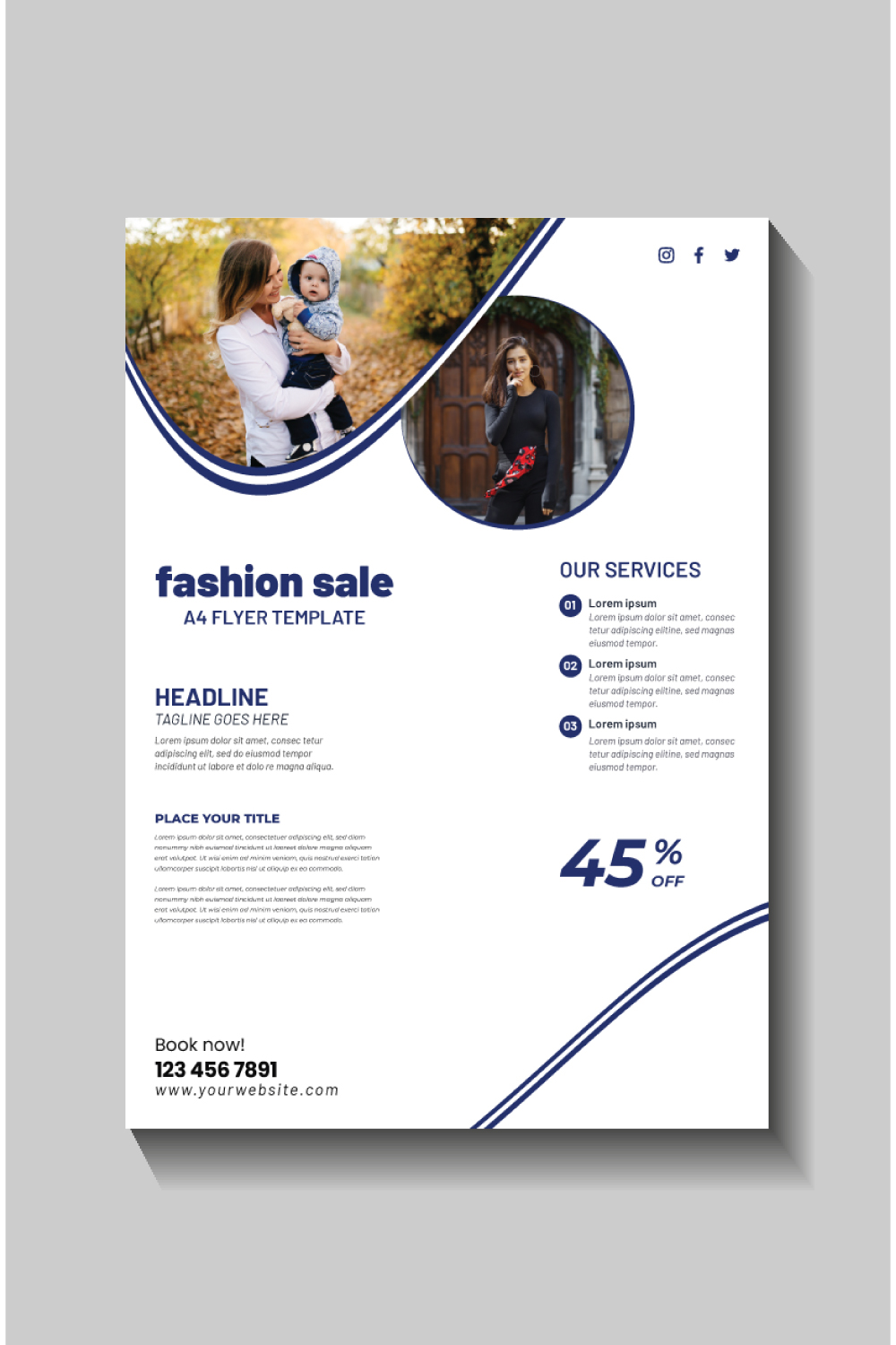 fashion sale social media post and web banner template pinterest preview image.