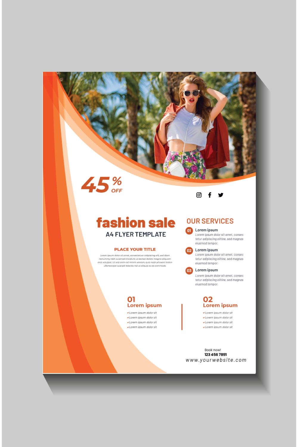 fashion sale social media post and web banner template pinterest preview image.