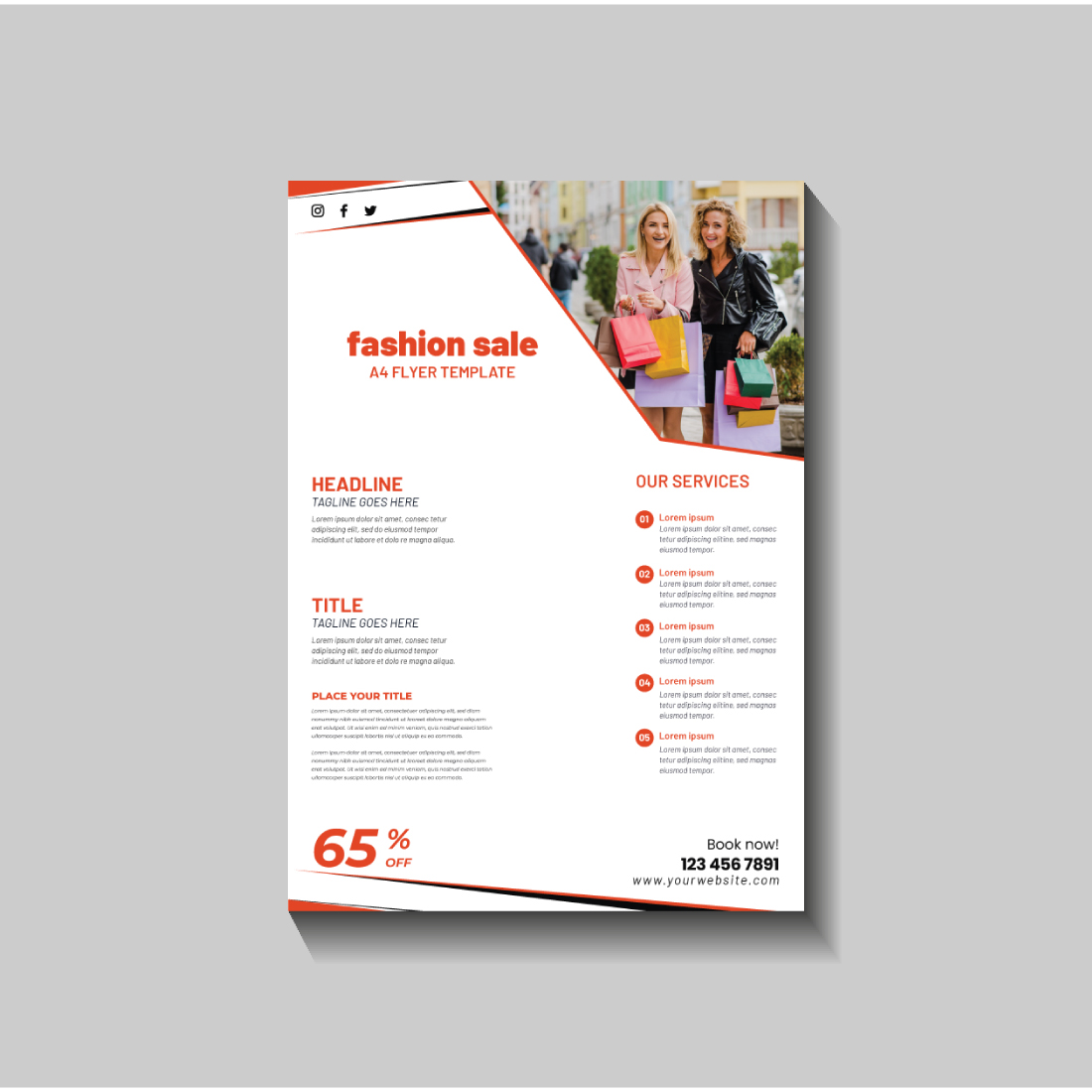 fashion sale social media post and web banner template preview image.