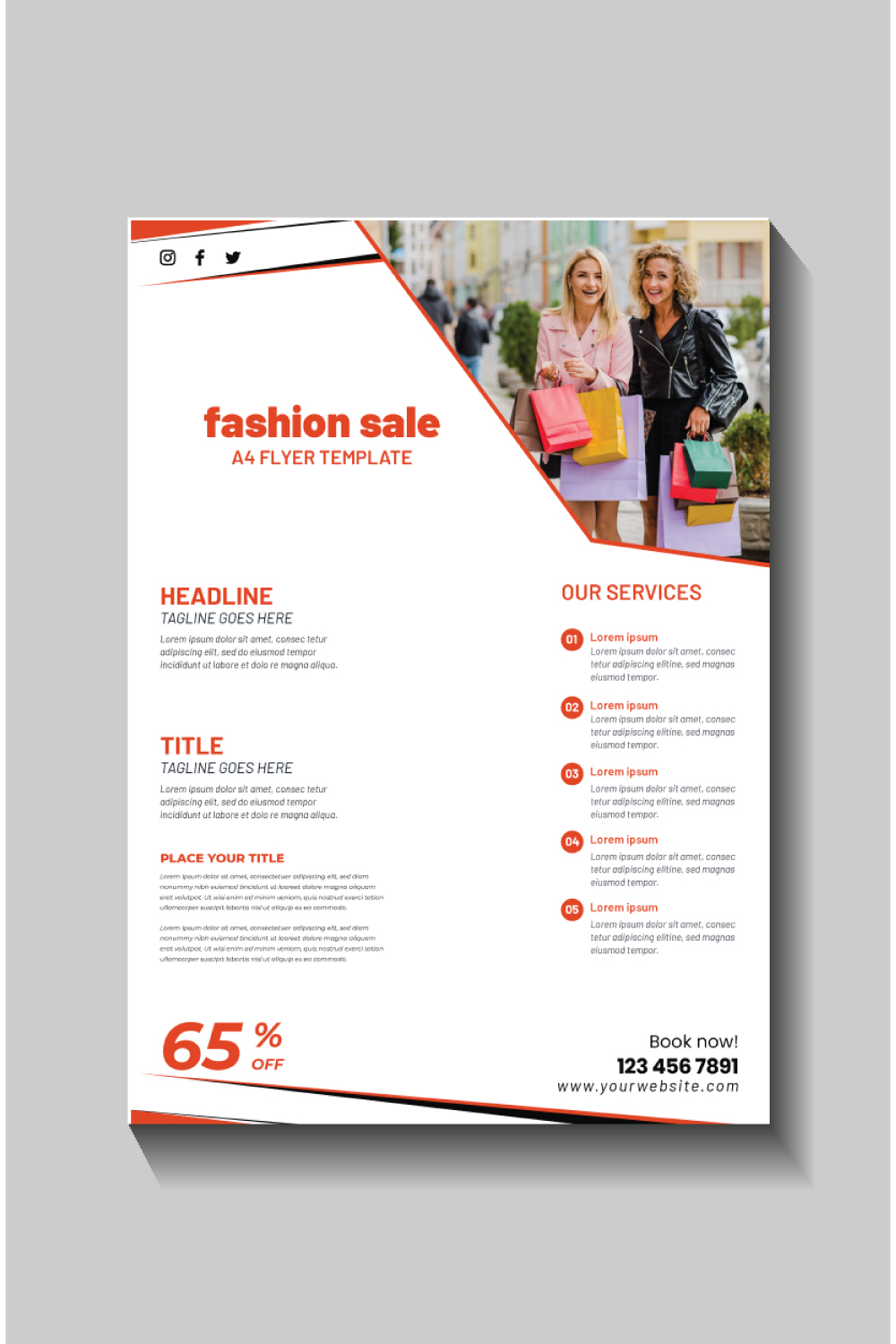 fashion sale social media post and web banner template pinterest preview image.