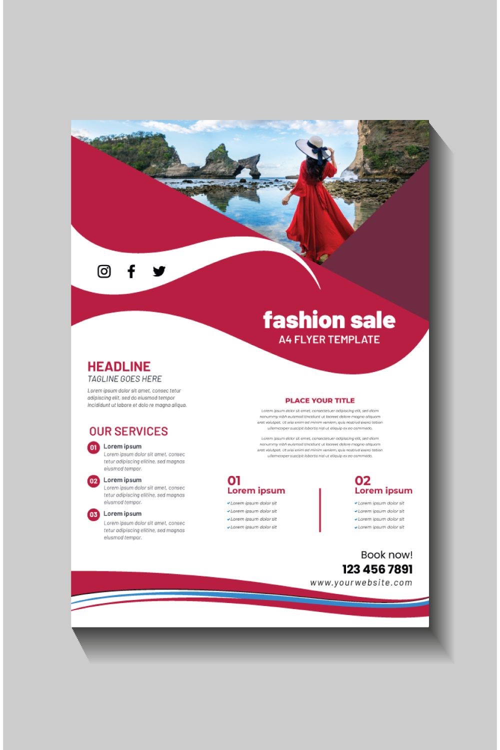 fashion sale social media post and web banner template pinterest preview image.