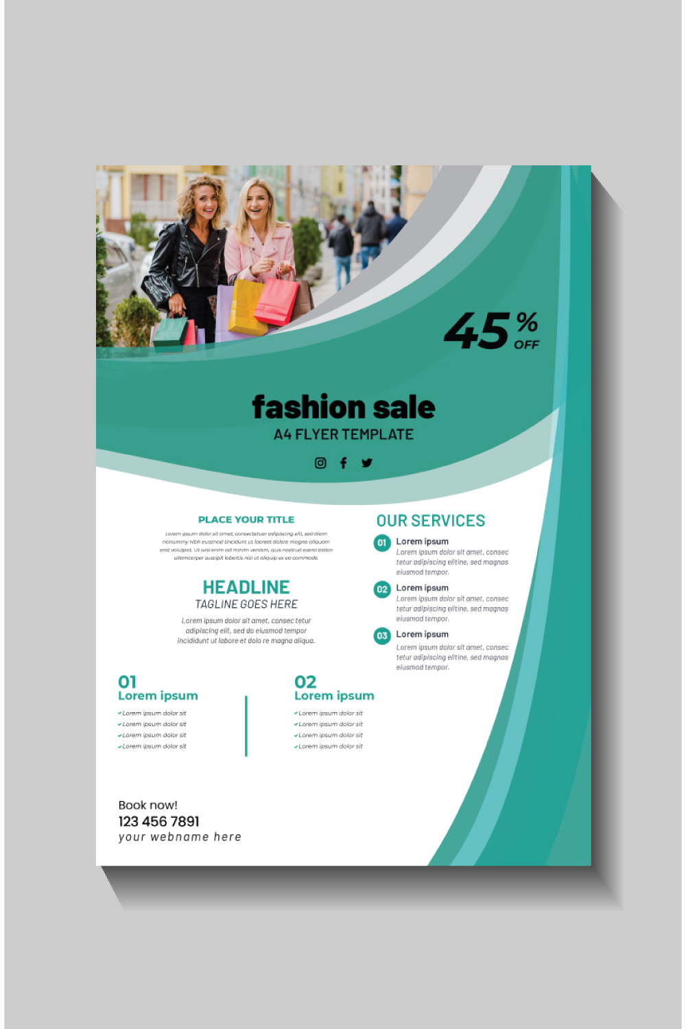 fashion sale social media post and web banner template pinterest preview image.