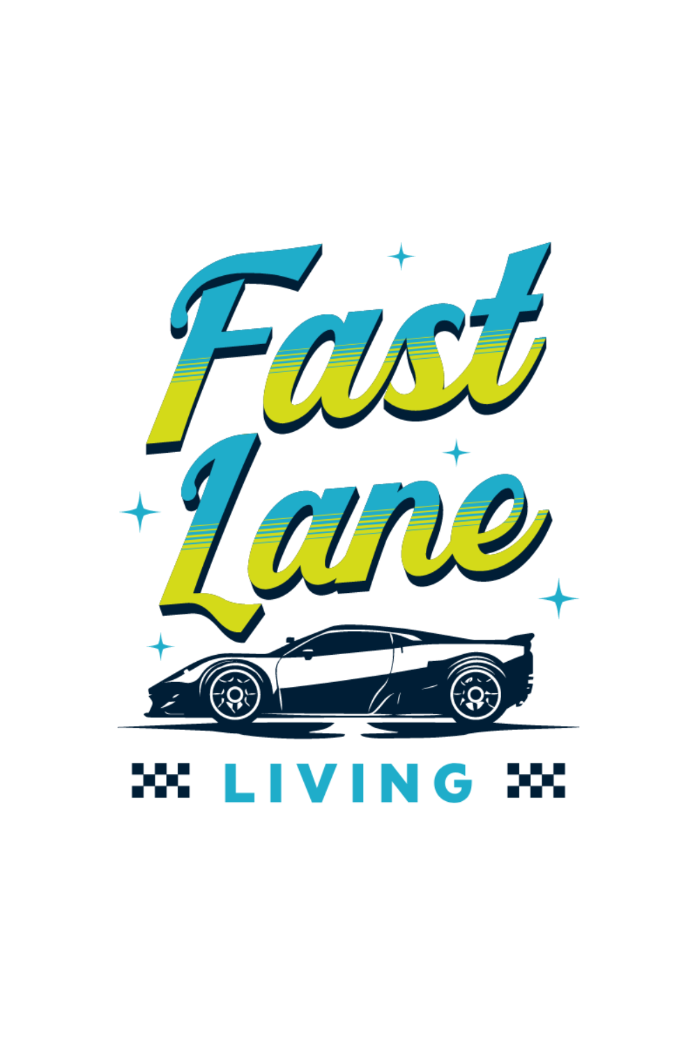 Fast Lane Living t-shirt pinterest preview image.