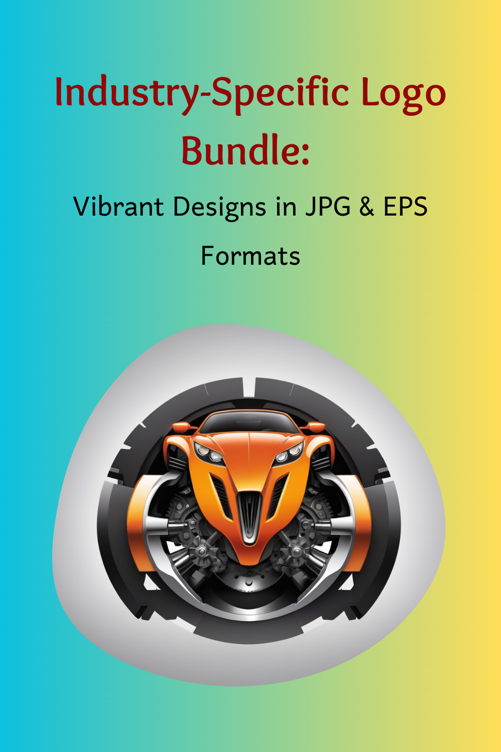 Industry-Specific Logo Bundle: Vibrant Designs in JPG & EPS Formats pinterest preview image.