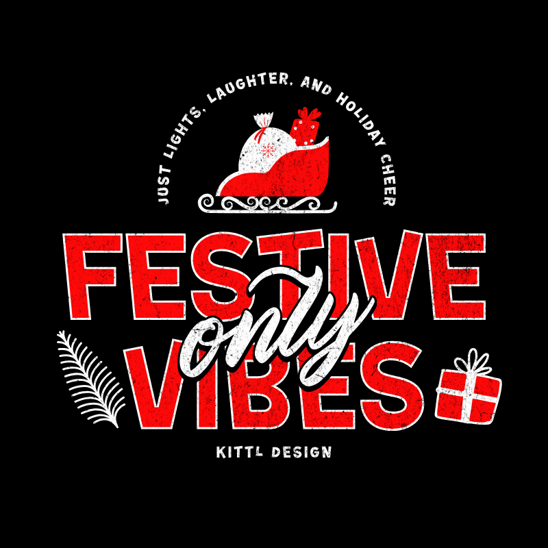 festive vibes modern christmas holiday typography 997