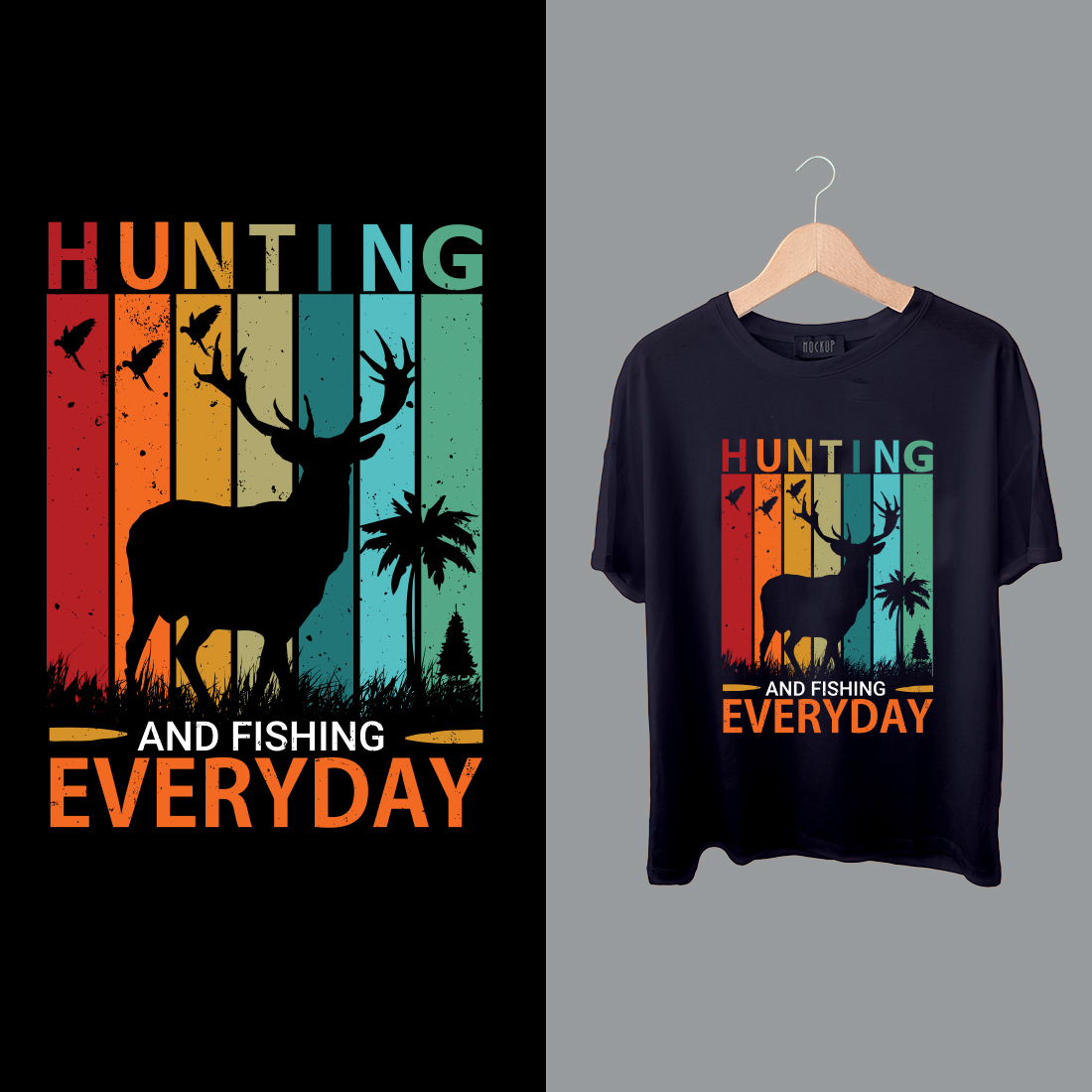 Hunting T-shart Design preview image.