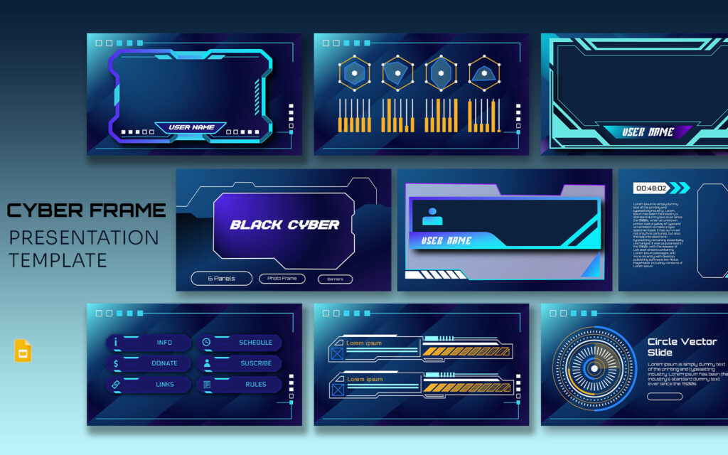 Cyberpunk Google Frame Slides - MasterBundles