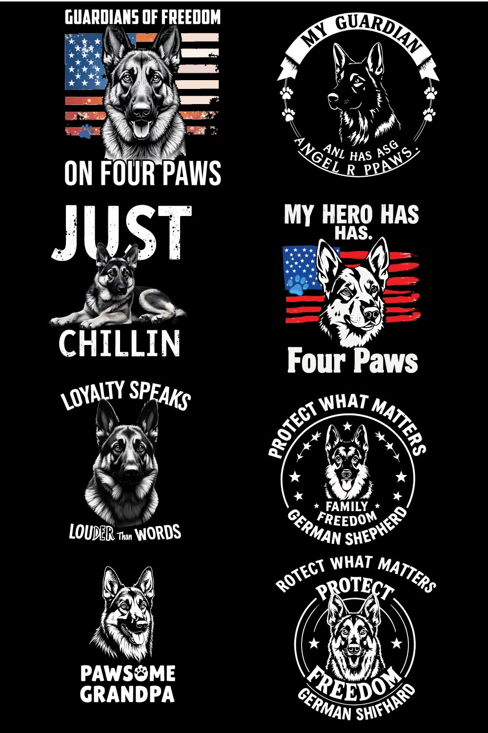 31 German Shepherd Patriotic T-Shirt Bundle pinterest preview image.