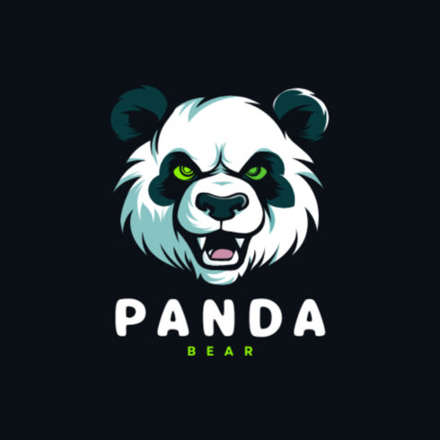 Green Flat Illustrative Panda Animals & Pets Logo cover image.