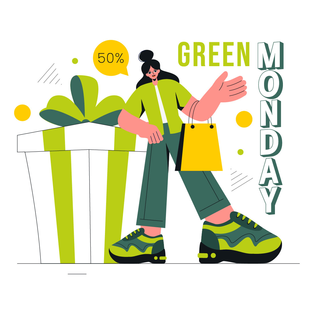 9 Green Monday Sale Illustration preview image.