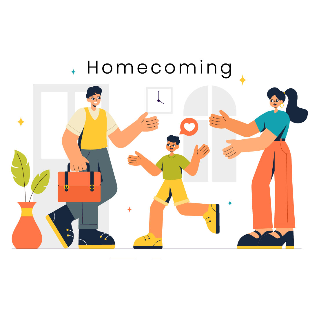 9 Welcoming Back Home Illustration preview image.