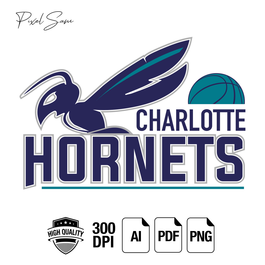 HORNETS 2 SPORT TSHIRT DESIGN preview image.