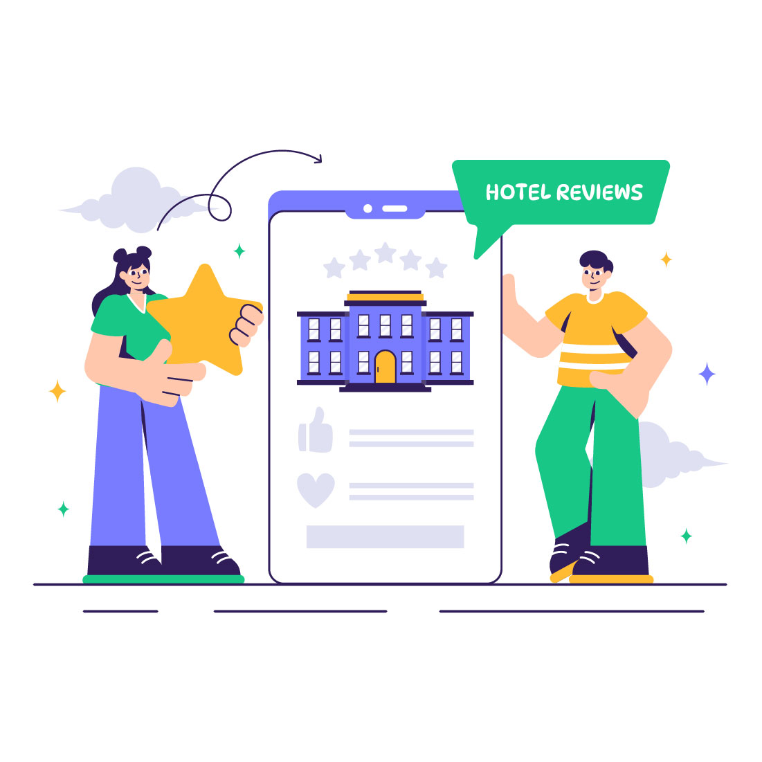 13 Hotel Reviews Illustration cover image.