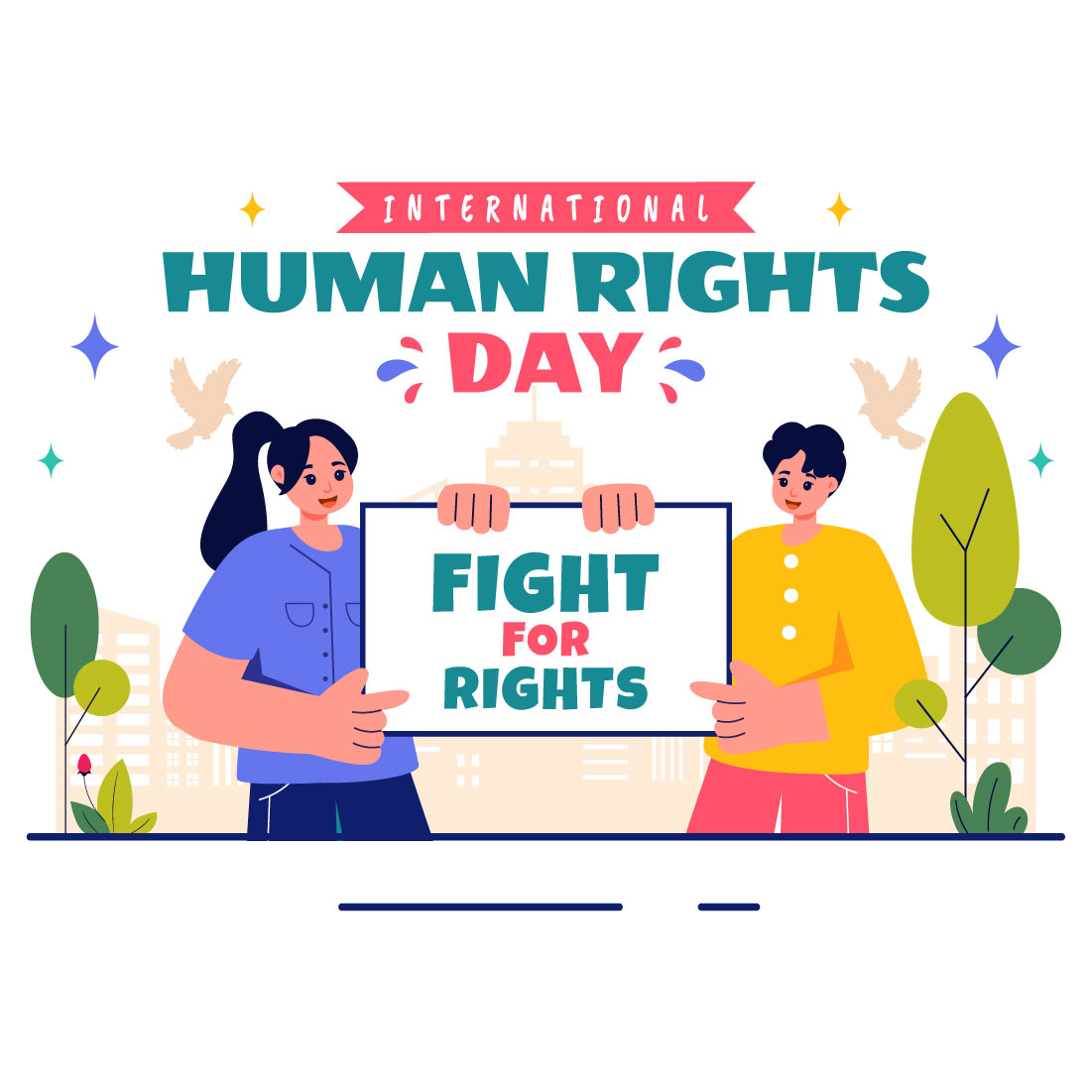 10 International Human Rights Day Illustration cover image.