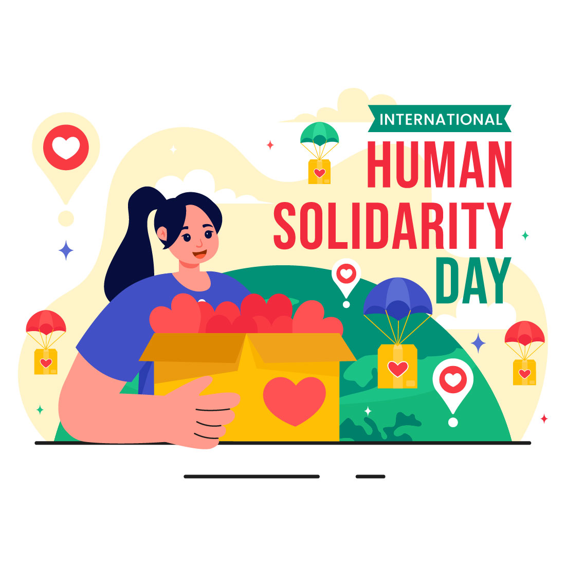 11 International Human Solidarity Day Illustration cover image.