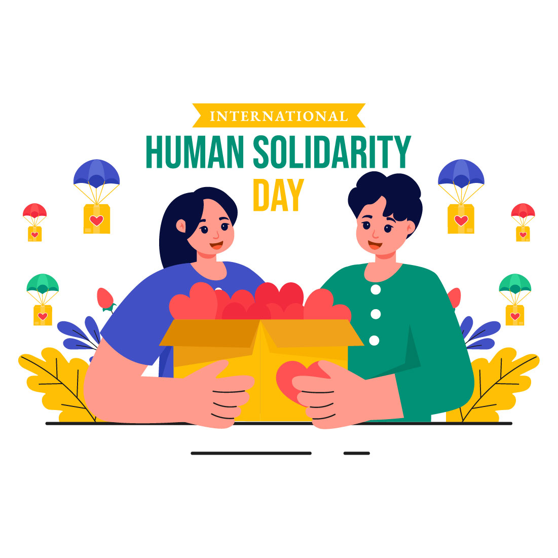 11 International Human Solidarity Day Illustration preview image.