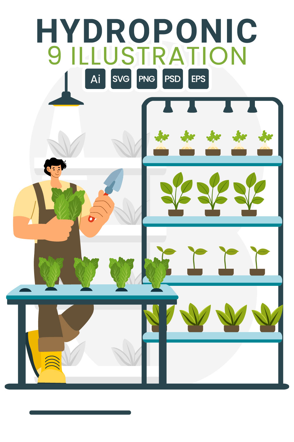 9 Hydroponics Technology Illustration pinterest preview image.