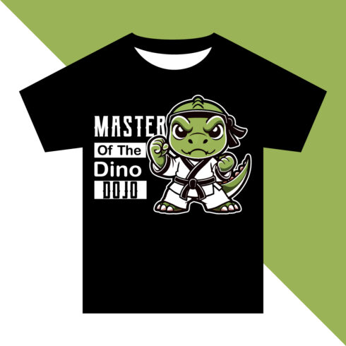 Master Of The Dino Dojo T-shirt Design cover image.