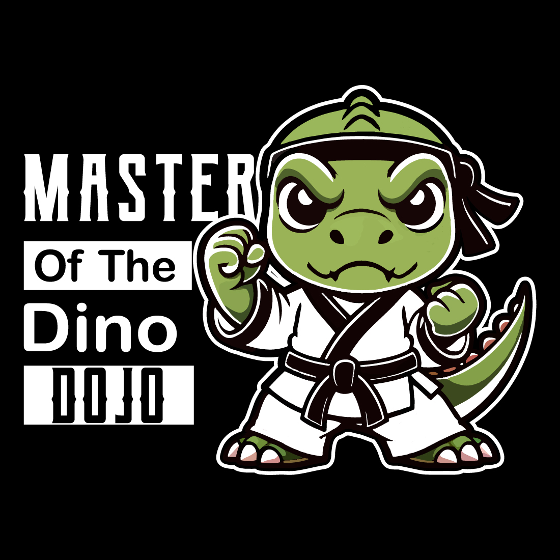 Master Of The Dino Dojo T-shirt Design preview image.