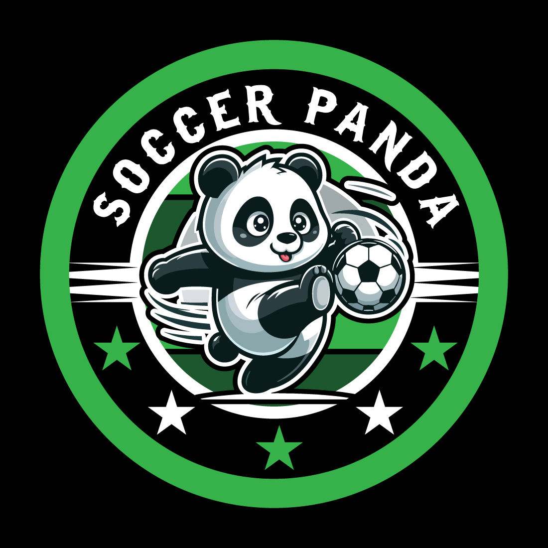 Soccer Panda T-Shirt Design preview image.