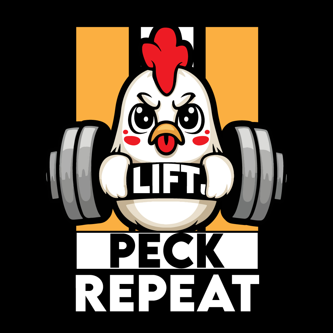 Lift, Peek, Repeat T-Shirt Design preview image.