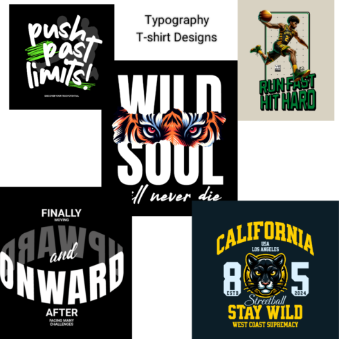 Typography T-shirt Designs cover image.