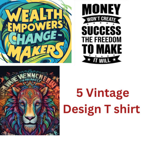 5 Vintage Design T shirt for unique cover image.