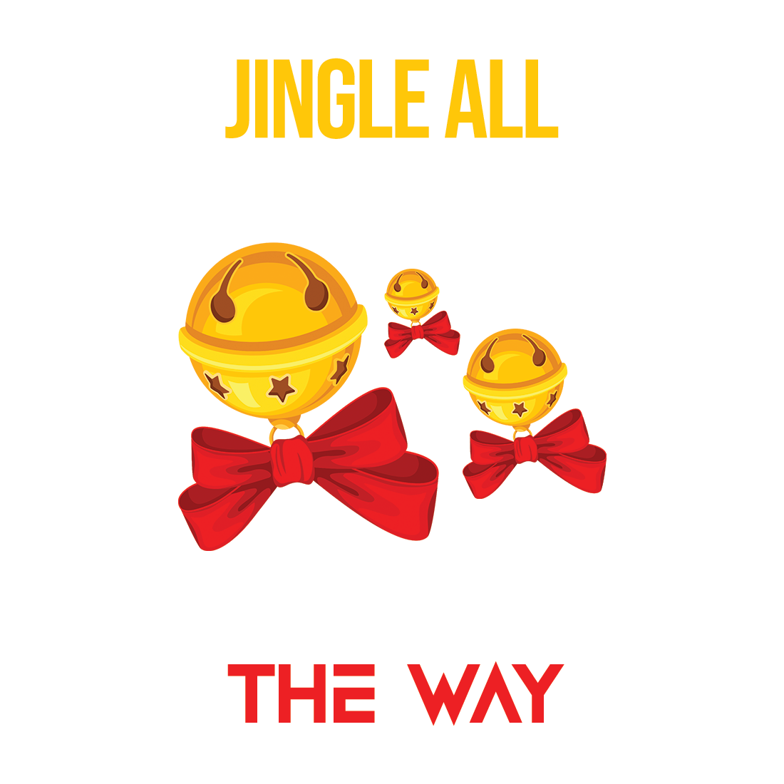 "Festive 'Jingle All the Way' Christmas T-Shirt with Charming Jingle Bell Icon – Simple & Trendy Holiday Design" preview image.