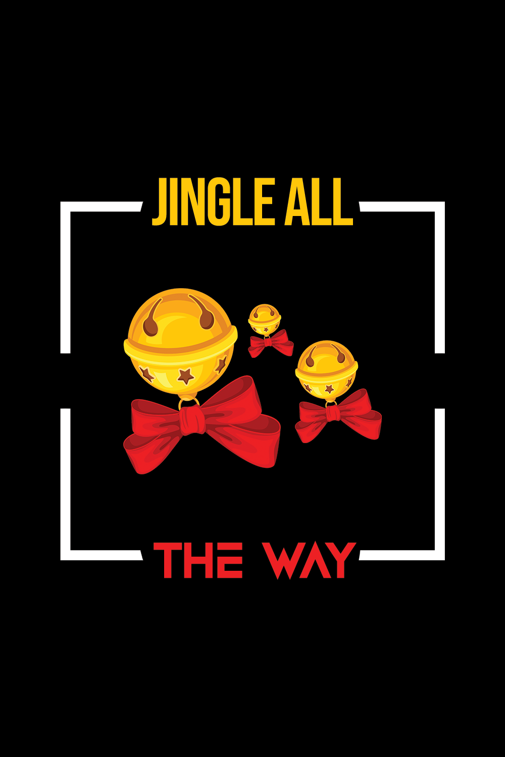 "Festive 'Jingle All the Way' Christmas T-Shirt with Charming Jingle Bell Icon – Simple & Trendy Holiday Design" pinterest preview image.