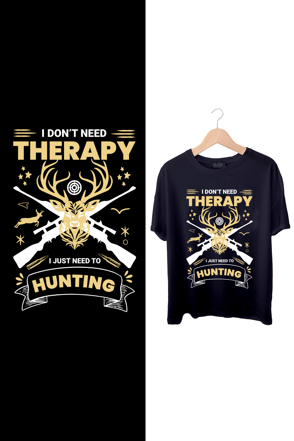 Hunting T-shirt Design pinterest preview image.