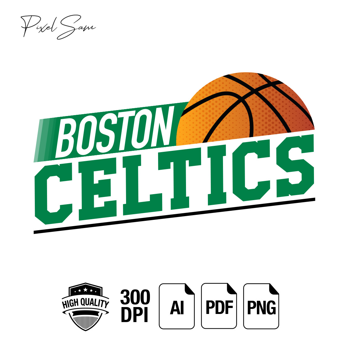 BOSTON CELTICS SPORT T-SHIRT DESIGN preview image.